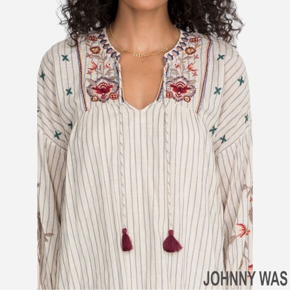 JOHNNY WAS **NWT** Chrysalis V-Neck Yoke Blouse - Picture 5 of 7